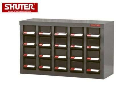Metal Storage Parts Cabinet for Industrial Workspaces - 20 Drawers in 5 Columns